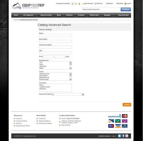 英国Equip Your Trip户外用品电商网站设计赏析 功能与美学的交融